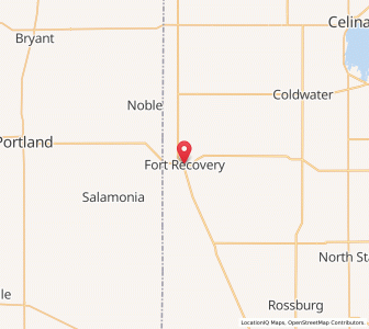 Map of Fort Recovery, Ohio