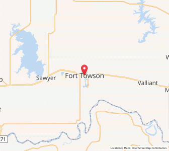 Map of Fort Towson, Oklahoma