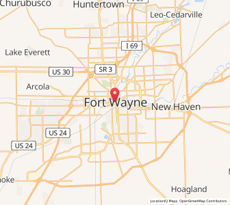Map of Fort Wayne, Indiana