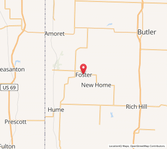 Map of Foster, Missouri