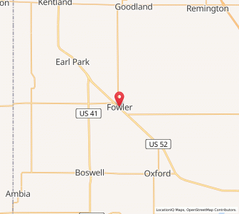 Map of Fowler, Indiana