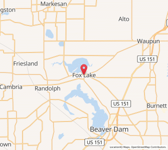 Map of Fox Lake, Wisconsin