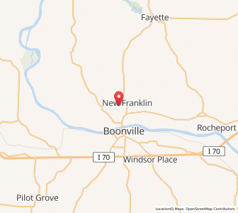 Map of Franklin, Missouri