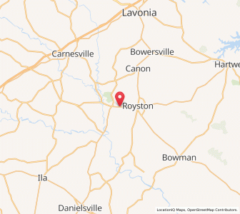 Map of Franklin Springs, Georgia