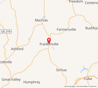 Map of Franklinville, New York