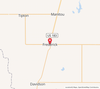 Map of Frederick, Oklahoma