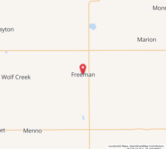 Map of Freeman, South Dakota