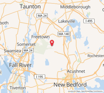 Map of Freetown, Massachusetts