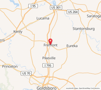 Map of Fremont, North Carolina