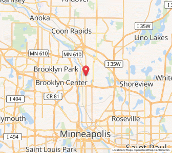Map of Fridley, Minnesota