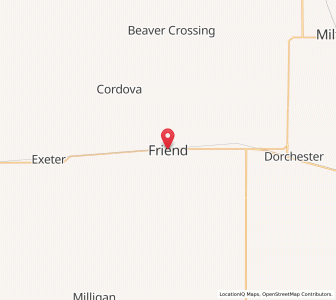 Map of Friend, Nebraska