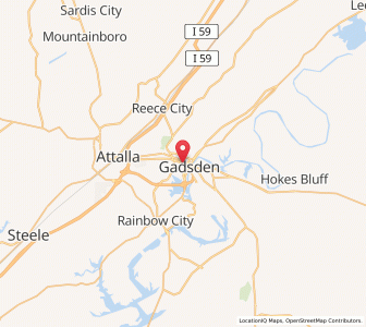 Map of Gadsden, Alabama