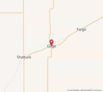 Map of Gage, Oklahoma