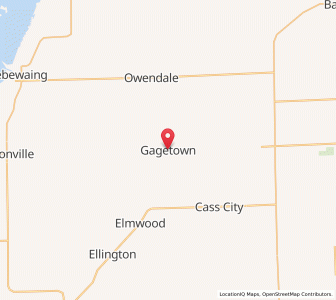 Map of Gagetown, Michigan