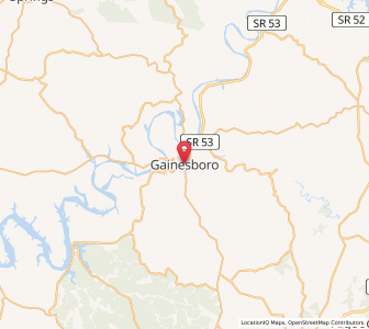 Map of Gainesboro, Tennessee