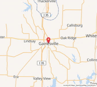 Map of Gainesville, Texas