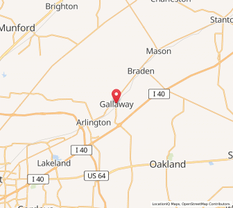 Map of Gallaway, Tennessee