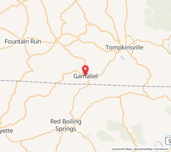 Map of Gamaliel, Kentucky