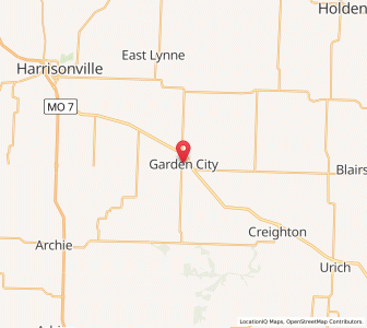 Map of Garden City, Missouri