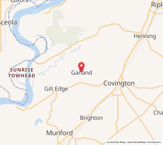 Map of Garland, Tennessee