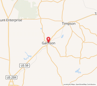 Map of Garrison, Texas