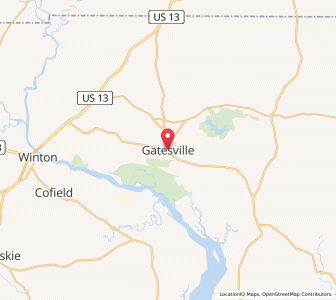 Map of Gatesville, North Carolina