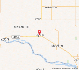 Map of Gayville, South Dakota