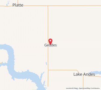 Map of Geddes, South Dakota