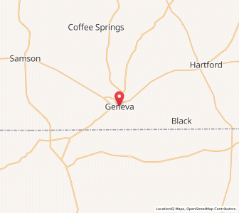 Map of Geneva, Alabama