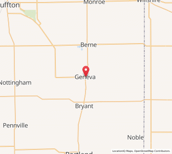 Map of Geneva, Indiana