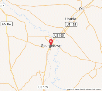Map of Georgetown, Louisiana