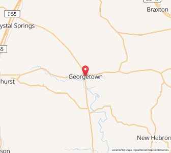 Map of Georgetown, Mississippi