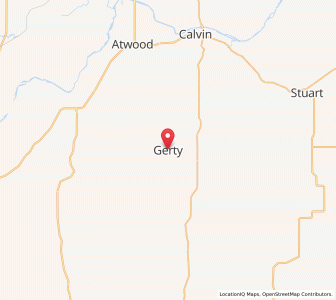 Map of Gerty, Oklahoma