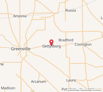 Map of Gettysburg, Ohio