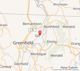 Map of Gill, Massachusetts