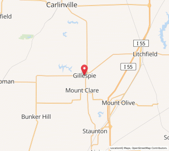Map of Gillespie, Illinois