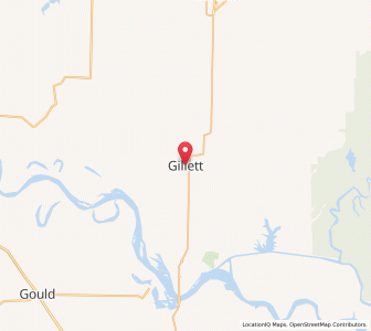 Map of Gillett, Arkansas