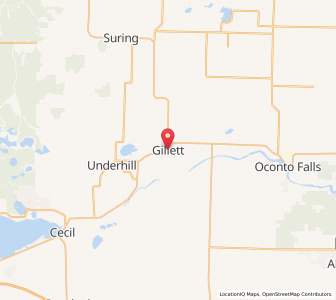 Map of Gillett, Wisconsin