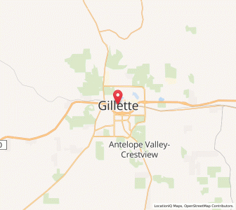 Map of Gillette, Wyoming