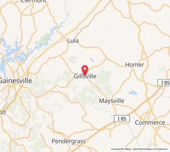 Map of Gillsville, Georgia
