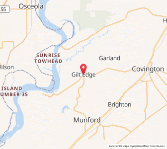 Map of Gilt Edge, Tennessee