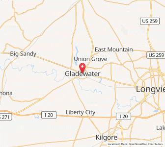 Map of Gladewater, Texas