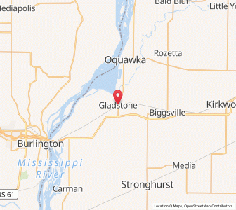 Map of Gladstone, Illinois
