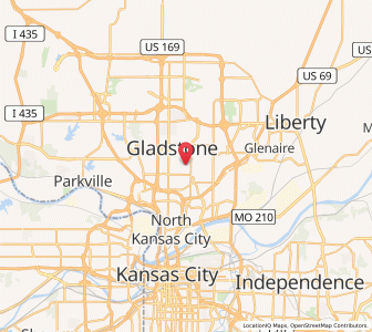 Map of Gladstone, Missouri