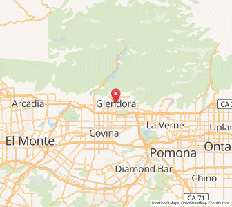 Map of Glendora, California