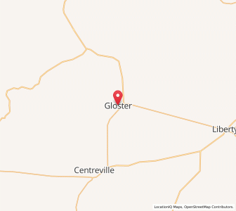 Map of Gloster, Mississippi