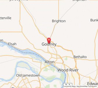Map of Godfrey, Illinois