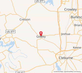 Map of Godley, Texas