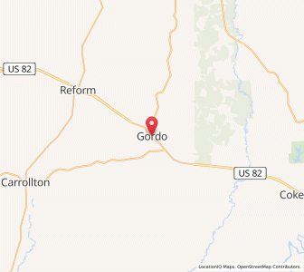 Map of Gordo, Alabama