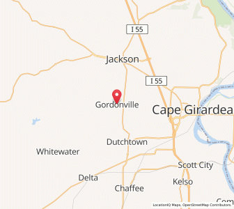 Map of Gordonville, Missouri